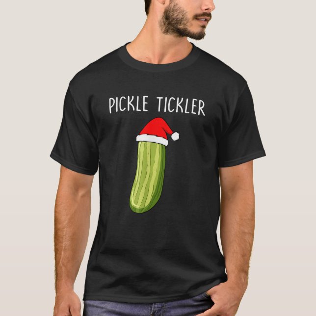 Camiseta Pickle Tickler Santa Hat Couple Matching Christmas (Frente)