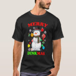 Camiseta Pickleba de Natal Snowman Lights Pickleba<br><div class="desc">Pickleball Natal Snowman Lights Picklebolas</div>