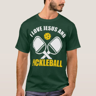 Camiseta Picklebal Eu Amo Jesus E Pickleball Citação Christ