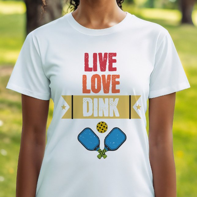 Camiseta Pickleball Amantes Vivos Adoráveis Dink (Pickleball Lovers Live Love Dink Paddle T-Shirt)