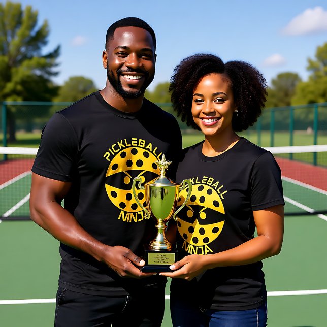 Camiseta Pickleball amarelo Ninja (Yellow Pickleball Ninja T-Shirt)
