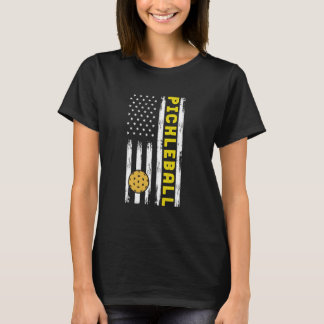 Camiseta Pickleball American Flag Pickleball Ball Lo