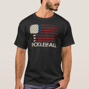 Camiseta Pickleball Bandeira EUA – Patriótico Engraçado