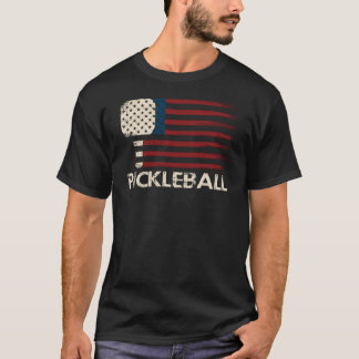 Camiseta Pickleball Bandeira EUA – Patriótico Engraçado