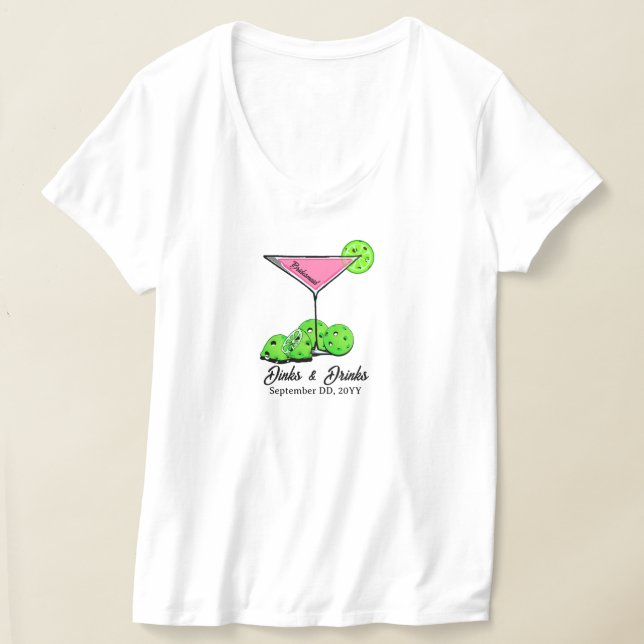Camiseta Pickleball Bridal Shower Dinks & Drinks Customized (Postura )