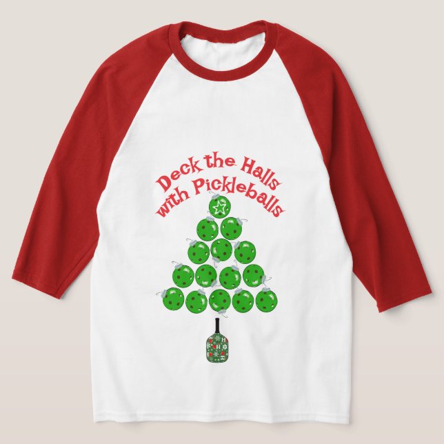 Camiseta Pickleball Christmas Tree Deck the Halls (Postura )