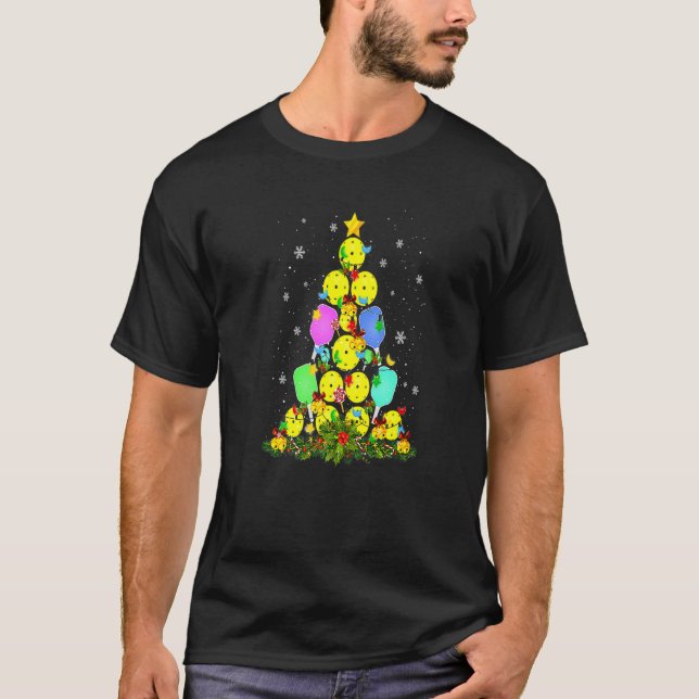 Camiseta Pickleball Christmas Tree Santa Pickleball X Mas L (Frente)