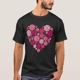 Camiseta Pickleball Coração Dia dos Namorados Amante de Pic