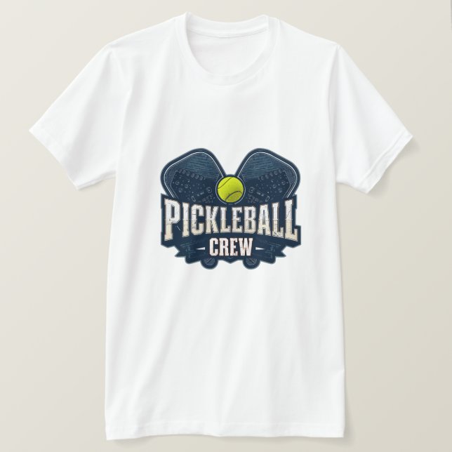 Camiseta Pickleball Crew Shirt – Vintage Pickleball Team Ba (Frente do Design)