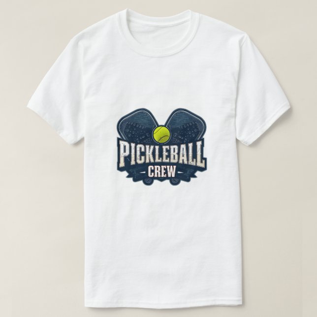 Camiseta Pickleball Crew Shirt – Vintage Pickleball Team Ba (Frente do Design)