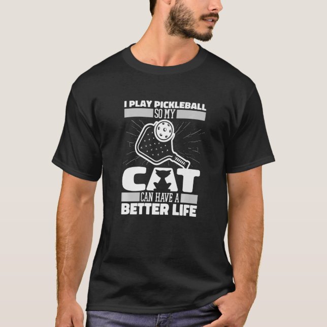 Camiseta Pickleball de Bateria de Picles de Gato (Frente)