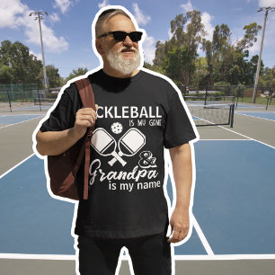 Camiseta Pickleball É Meu Jogo Vovô É Meu Nome Preto