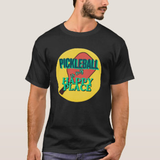 Camiseta Pickleball é meu lugar feliz humor