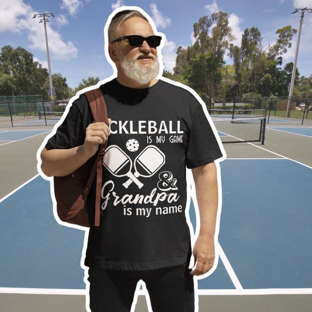 Camiseta Pickleball É Meu Vovô De Jogo É Meu Nome Negro (Criador carregado)