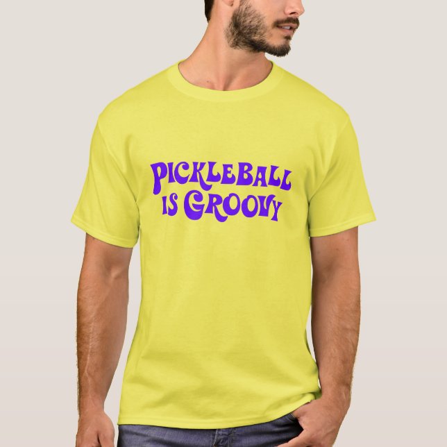 Camiseta "Pickleball é" t-shirt Groovy da Laço-Tintura (a (Frente)
