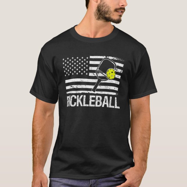 Camiseta Pickleball EUA Flag (Frente)
