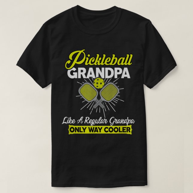 Camiseta Pickleball Grandpa Funny Men's Player Pickle Ball  (Frente do Design)