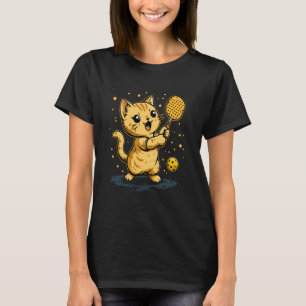 Camiseta Pickleball Homens, Mulheres e Crianças Gato Pickle