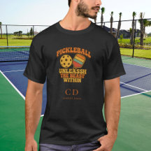 Pickleball jogador negro retro orange citação de d