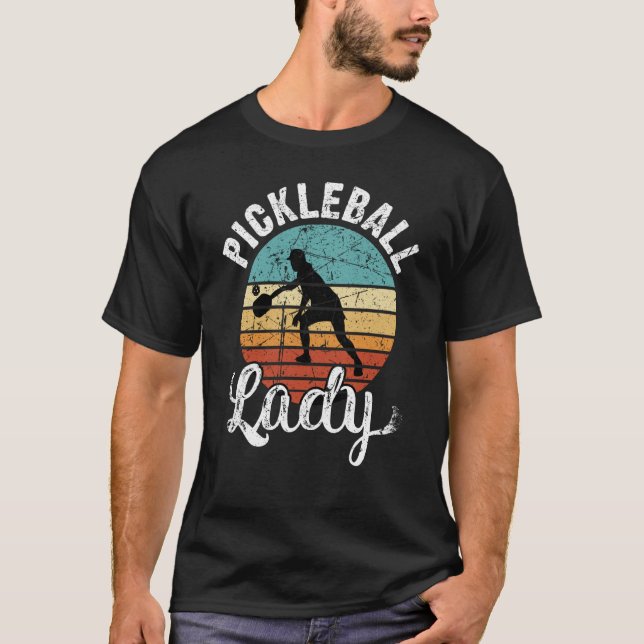 Camiseta Pickleball Lady Player Retro Vintage  5 (Frente)