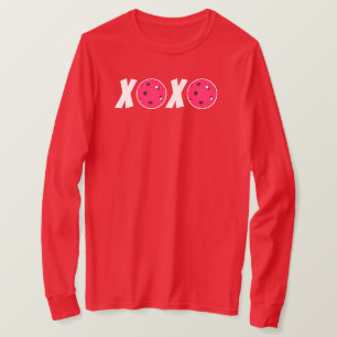 Camiseta Pickleball Love Pink Namorados XOXO Pickles