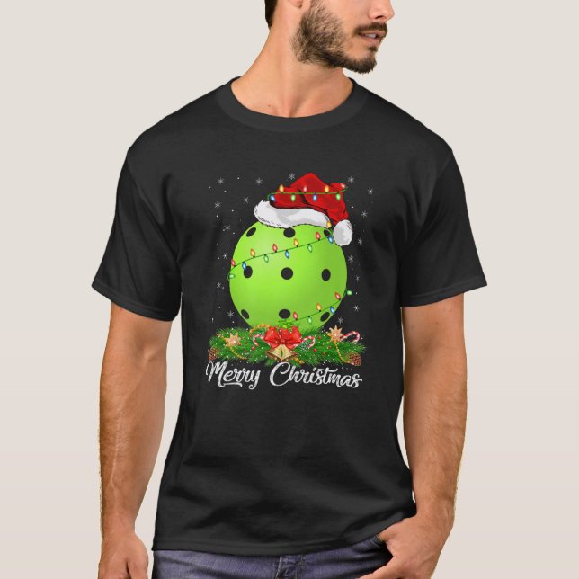Camiseta Pickleball Lover Correspondente a Santa Hat Pickle (Frente)