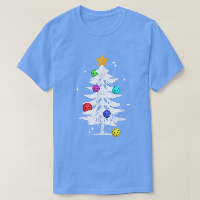 Camiseta Pickleball Lovers Holidays Christmas Tree Clever C (Frente do Design)