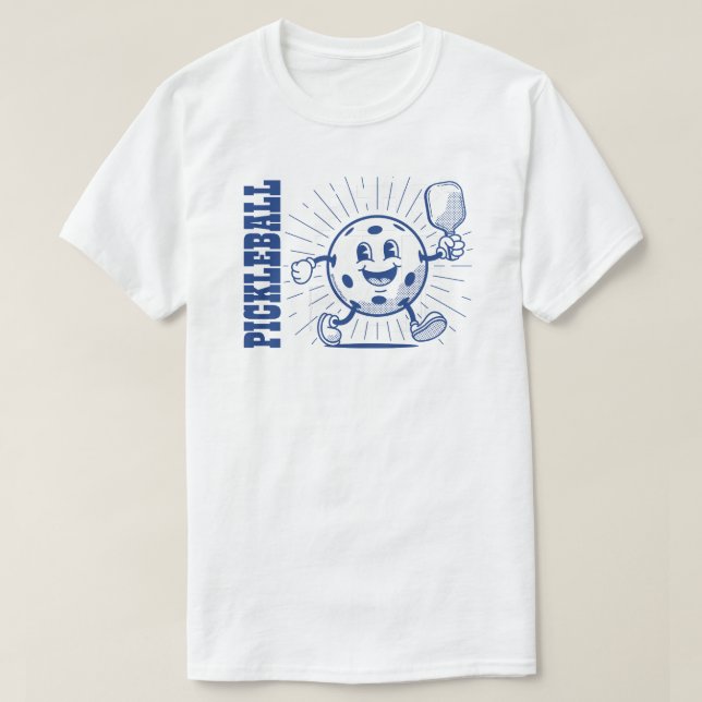 Camiseta PICKLEBALL MASCOT - Azul-rebelde (Frente do Design)