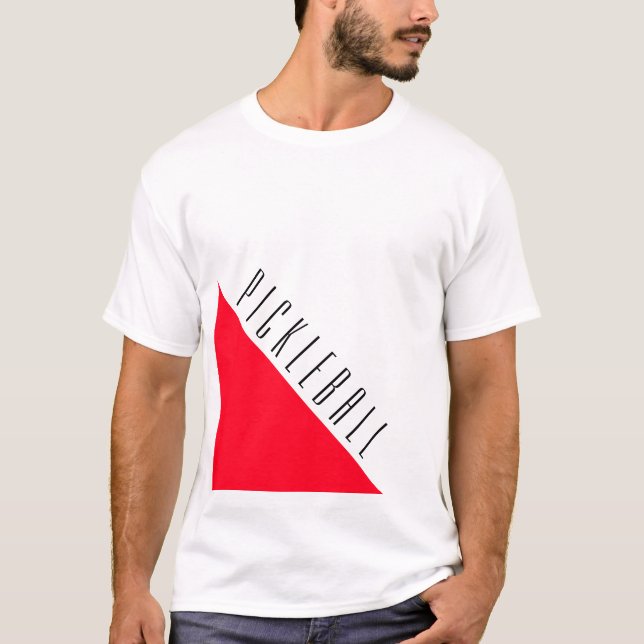 Camiseta PICKLEBALL Na moda Bright Red Wedge Em Branco (Frente)