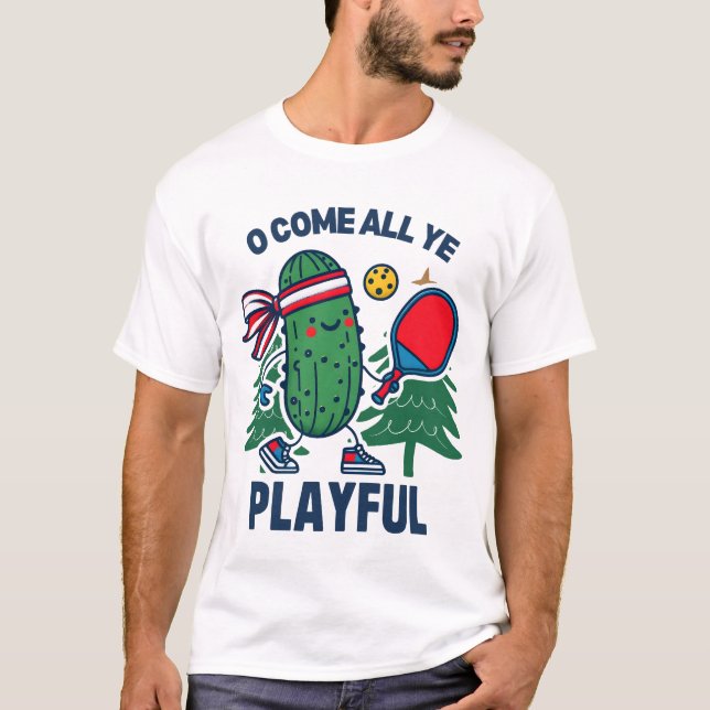 Camiseta Pickleball Natal O Venha Todos Vocês Jogando (Frente)