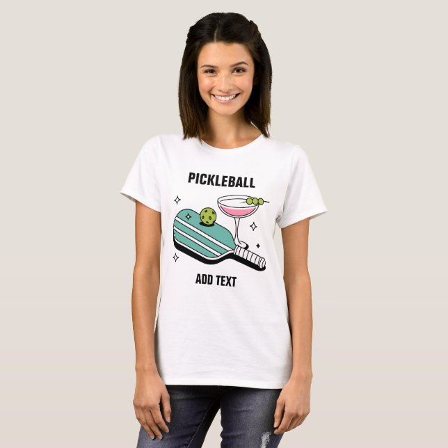 Camiseta Pickleball Paddle and Cocktail (Frente Completa)
