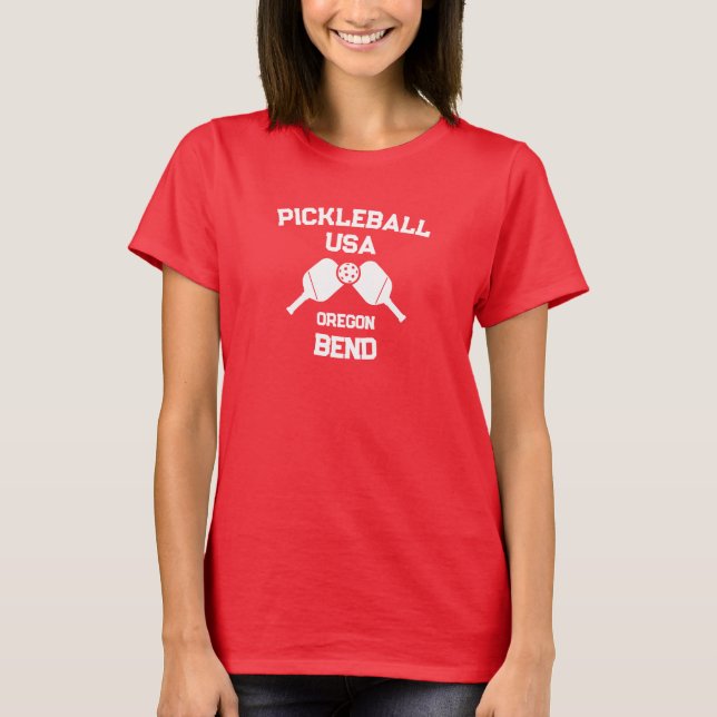 Camiseta Pickleball Paddle & Ball Bend Oregon EUA Personali (Frente)