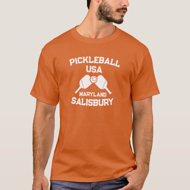 Camiseta Pickleball Paddle & Ball Salisbury Maryland Person (Frente)