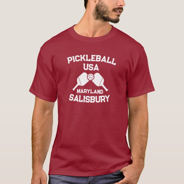 Camiseta Pickleball Paddle & Ball Salisbury Maryland Person (Frente)