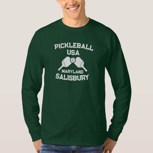 Camiseta Pickleball Paddle & Ball Salisbury Maryland Person (Frente)