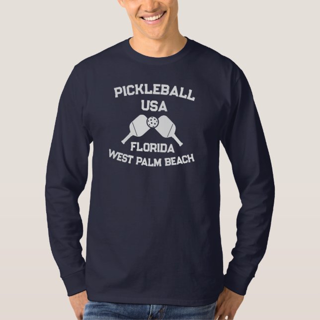 Camiseta Pickleball Paddle Ball West Palm Beach EUA Persona (Frente)