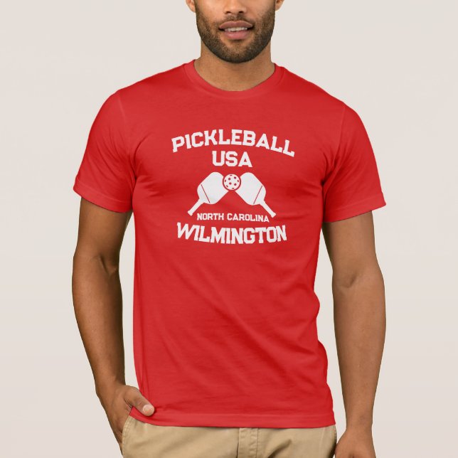 Camiseta Pickleball Paddle Ball Wilmington NC EUA Personali (Frente)