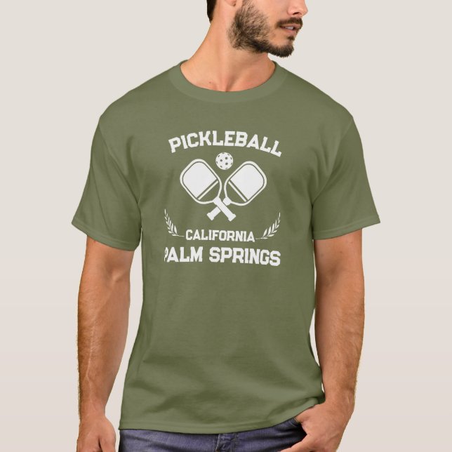 Camiseta Pickleball Palm Primaveras Califórnia EUA Personal (Frente)