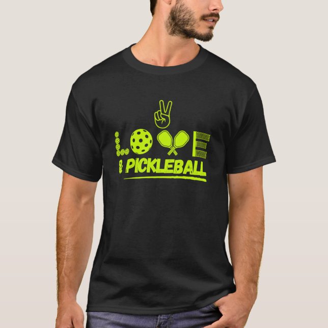 Camiseta Pickleball Peace and Love Pickleball Paddle Dink (Frente)