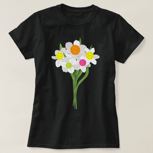 Camiseta Pickleball Pickleball Flower Bouquet Pretty Design (Frente do Design)