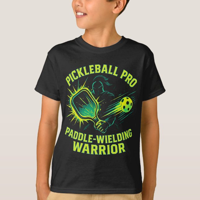 Camiseta Pickleball Pro: Paddle Wielding Warrior (Frente)