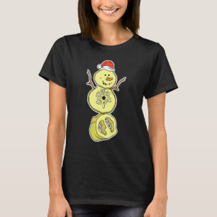 Camiseta Pickleball Snowman, atleta desportivo Paddle Racqu