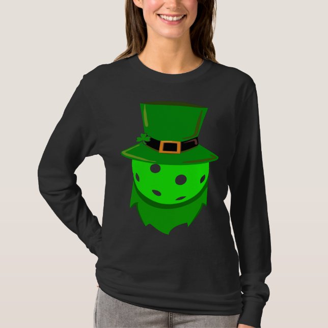 Camiseta Pickleball St Patricks Day Shamrock Leprechaun Hat (Frente)