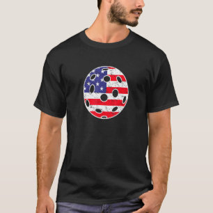 Camiseta Pickleball Une Estados Usa Bandeira Comendo Disco 