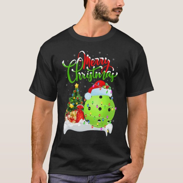 Camiseta Pickleball   Xmas Decorations Santa Pickleball Chr (Frente)