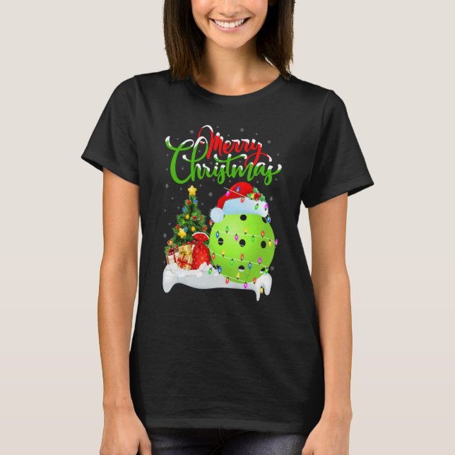 Camiseta Pickleball   Xmas Decorations Santa Pickleball Chr (Frente)