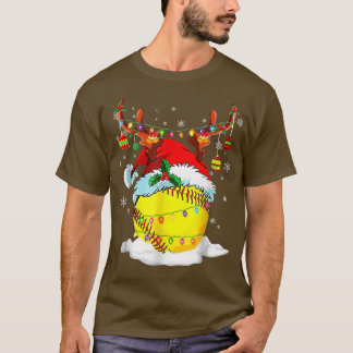 Camiseta Pickleball Xmas Reindeer Santa Hat Pickleball Chri