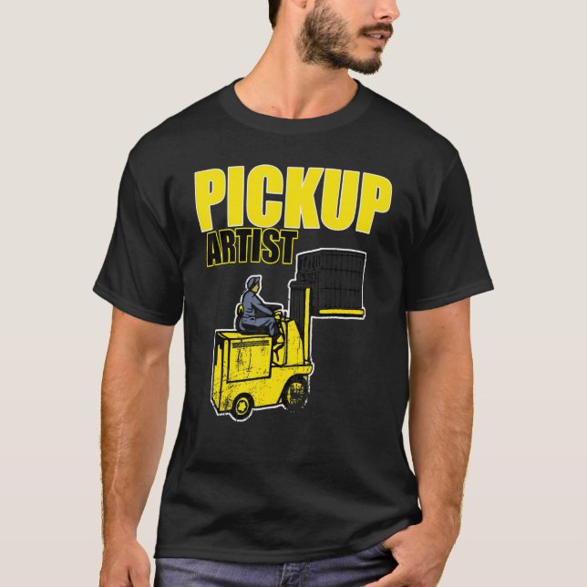 Camiseta Pickup Artist Forkelevador Driver Roupa Fork Lif (Frente)