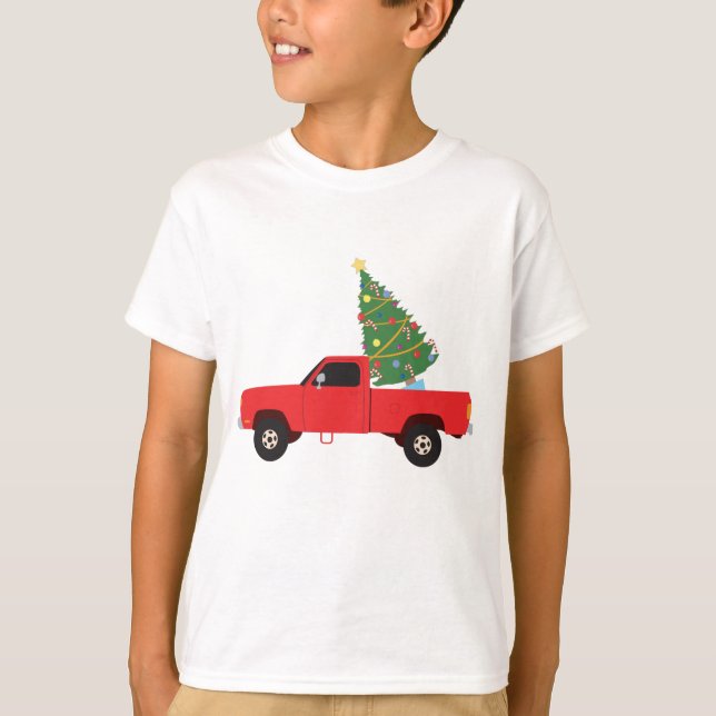 Camiseta Pickup Truck Árvore de Natal (Frente)