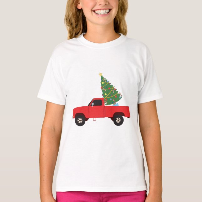 Camiseta Pickup Truck Árvore de Natal (Frente)